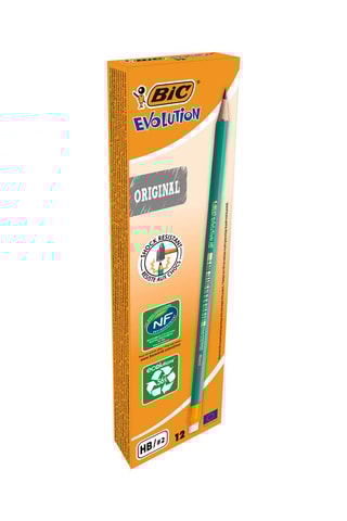 2 x BIC Evolution Original Crayons à Papier avec Gomme Intégrée - 24 produits