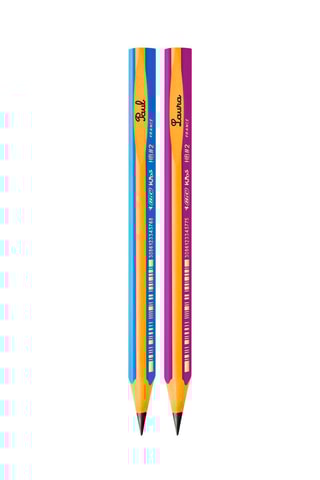 2 x 2 BIC Kids Crayons à Papier d'Apprentissage Triangulaires Extra-Larges HB - Coloris aléatoire