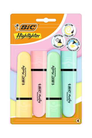 2 x 	4 Highlighter surligneurs - Couleurs pastels assorties