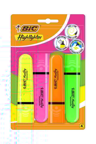 2 x 	4 Highlighter surligneurs - Couleurs fluo assorties