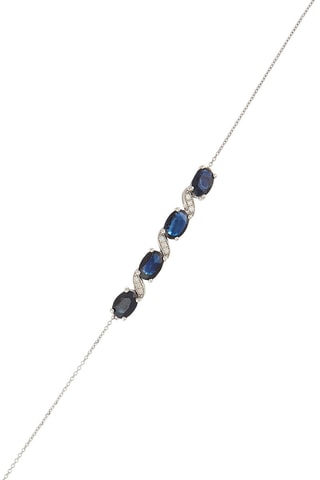 Pulseira Baru Ouro branco, diamantes e safira