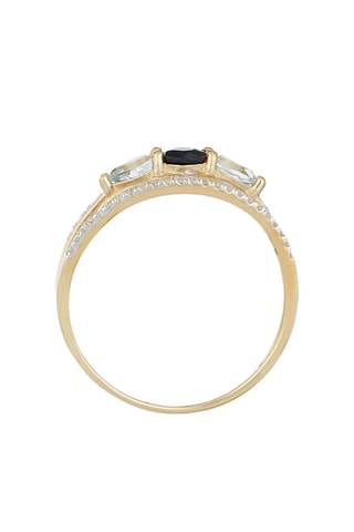 Anel Loby  Ouro amarelo, topázios, safira e diamantes