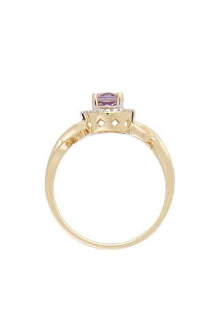 Anel Keeluna Ouro amarelo, ametista e diamantes