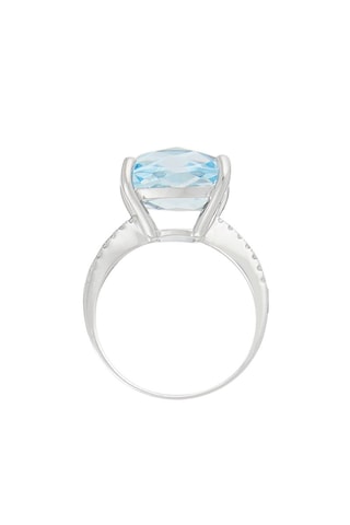 Anel Caldra Ouro branco, diamantes e topázio