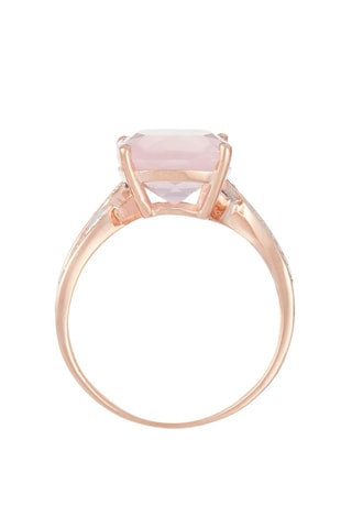 Anel Pink Power Ouro rosa, quartzo e diamantes