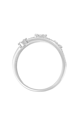 Anel 3 flores Ouro branco e diamantes