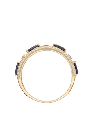 Anel Royal Ouro amarelo, diamantes e safira