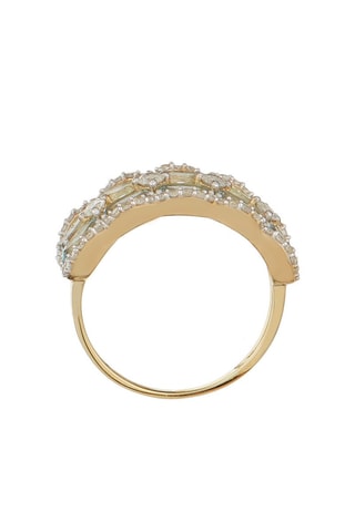 Anel Capiz Ouro amarelo, diamantes e topázios