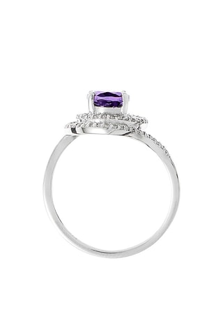Anel Moorea Ouro branco, diamantes e ametista