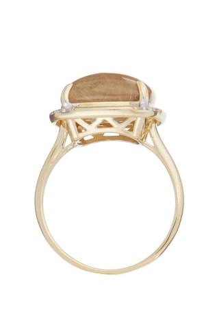 Anel Varika - Ouro amarelo, diamantes 0,082 quilates/12 e rutilo 7,94 quilates/1