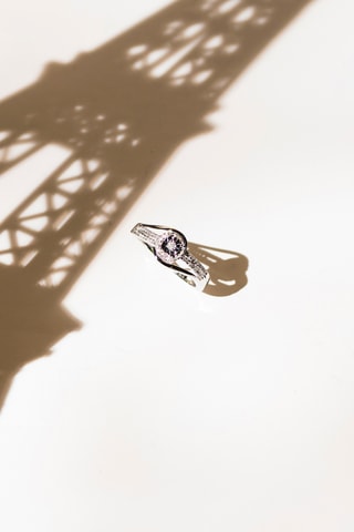Anel solitário Elue De Ton Cœur Ouro branco e diamantes