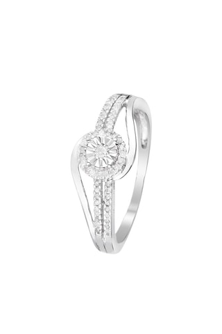 Anel solitário Elue De Ton Cœur Ouro branco e diamantes