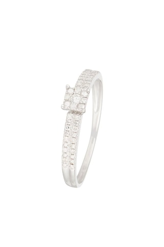 Anel solitário Isisford Ouro branco e diamantes