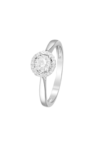 Anel solitário Chamade- Ouro branco e diamantes 0,21 quilate/32