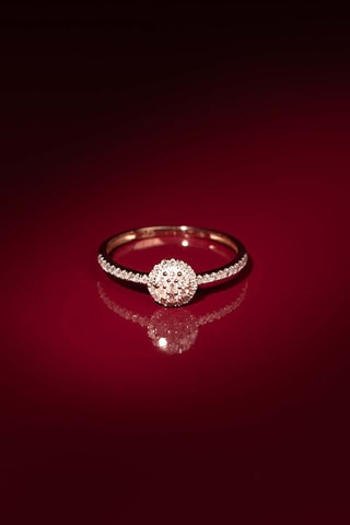 Anel solitário Côme Ouro rosa e diamantes