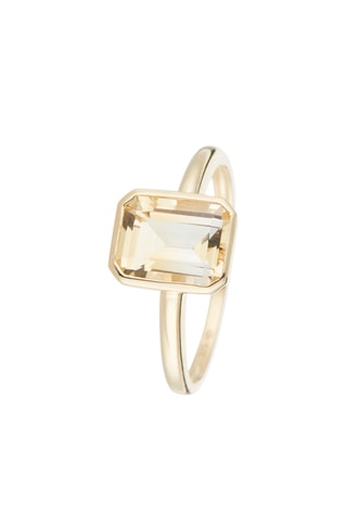 Anel Classy Ouro amarelo e citrino