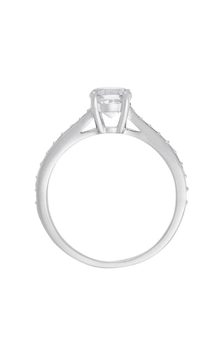 Anel Héra  Ouro branco, diamantes e topázio