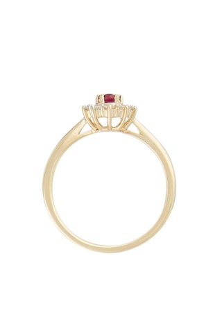 Anel Joal Ouro amarelo, rubis e diamantes
