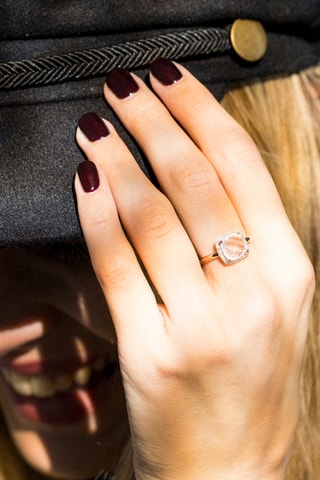 Anel Quartissime Ouro rosa, diamantes e quartzo