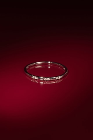 Anel Pour Toujours Ouro branco e diamantes