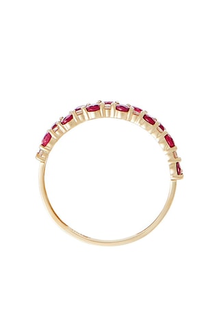 Anel Princesse Grace  Ouro amarelo, diamantes e rubis