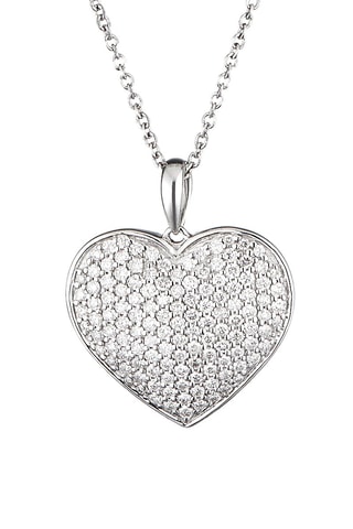 Pendente Coração Precioso Ouro branco e diamantes