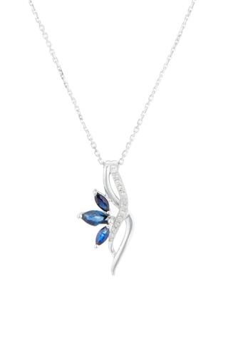 Pendente Baru Ouro branco, diamantes e safiras