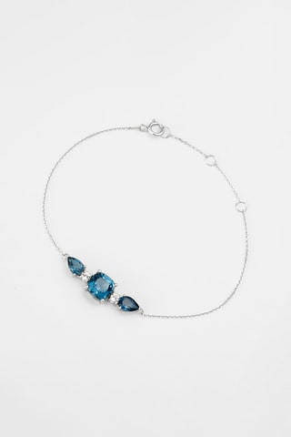 Pulseira Juliette - Ouro branco e topázios