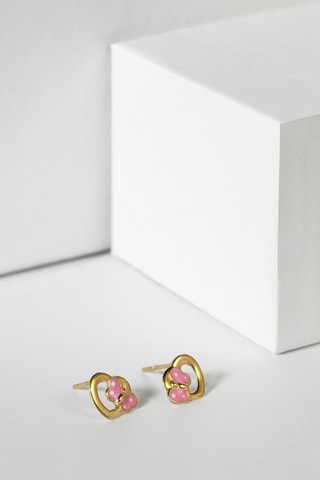 Puces Cœur Rose Or jaune