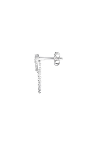 Boucle d'oreille 2 trous Princière Or blanc