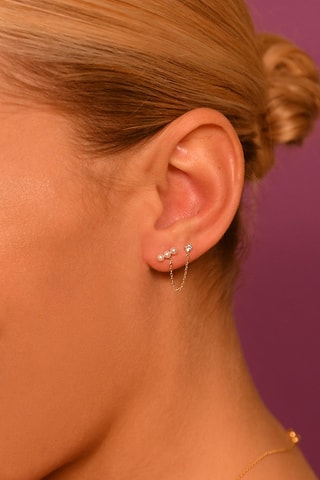 Earcuff Perle montante Or jaune et perles de culture