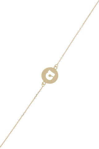 Pulseira letra A dourada Ouro amarelo