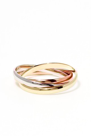 Anel Tri or Ouro branco, ouro amarelo e ouro rosa