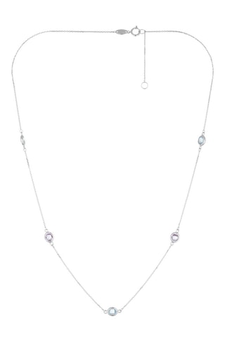 Collier Liliana Or blanc, améthystes et topazes