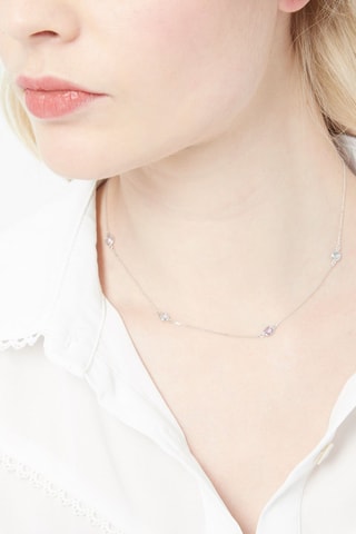 Collier Liliana Or blanc, améthystes et topazes