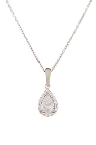Pendentif Goutte brillante Or blanc