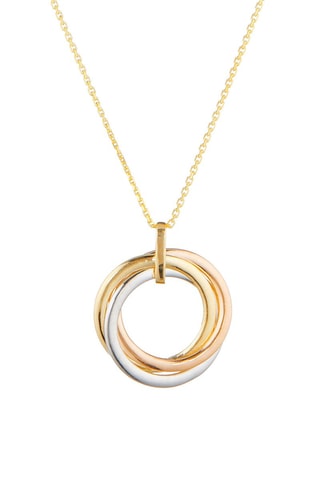 Pendentif Trio de cercle  Or jaune, or blanc et or rose
