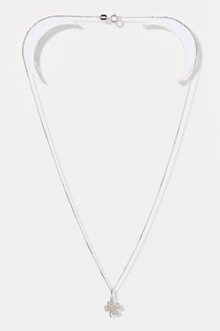 Pendentif Trèfle  Or blanc