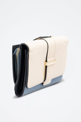 Leren Portefeuille - Wit en Azuurblauw