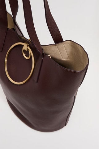 Sac porté épaule en cuir - Marron
