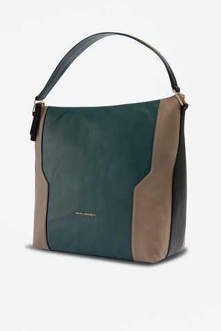 Leren Shopper Dennengroen en Beige - Piquadro