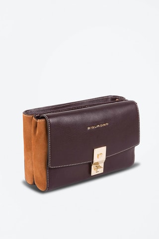 Sac bandoulière en cuir Marron et camel - Piquadro