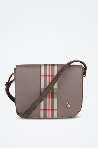 Sac bandoulière Gris et marron foncé