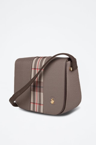 Sac bandoulière Gris et marron foncé