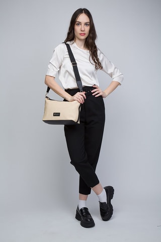 Sac bandoulière Beige et noir