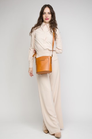 Sac bandoulière en cuir Cecilia - Camel