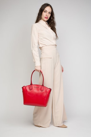 Leren Shopper Costanza - Rood
