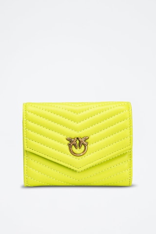 Portefeuille en cuir de mouton - Vert citron