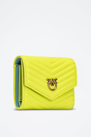 Portefeuille en cuir de mouton - Vert citron