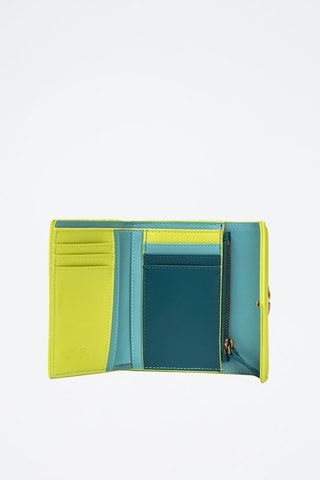 Portefeuille en cuir de mouton - Vert citron